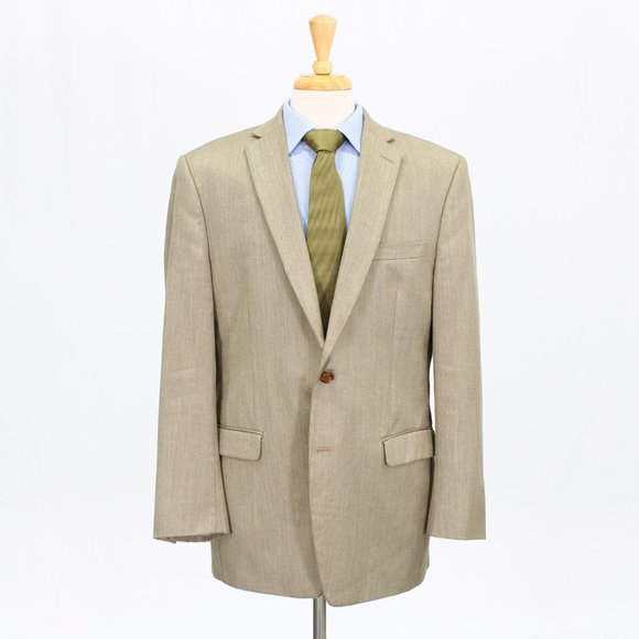 Ralph Lauren 44L Brown Solid 2-Button Sport Coat Blazer Jacket B747